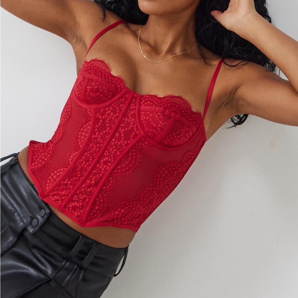 WORN ONCE URBAN OUTFITTERS RED CORSET